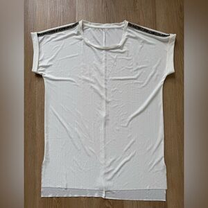 White Top with Black Sequin Detail